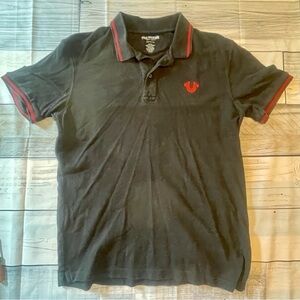 True Religion Polo Shirt Mens XL Black Short Sleeve Classic N81